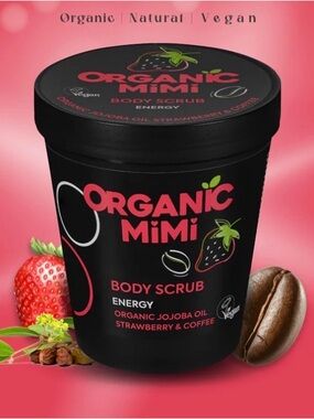 Organic Mimi, Body Scrub Energy Strawberry & Coffee, 250 g